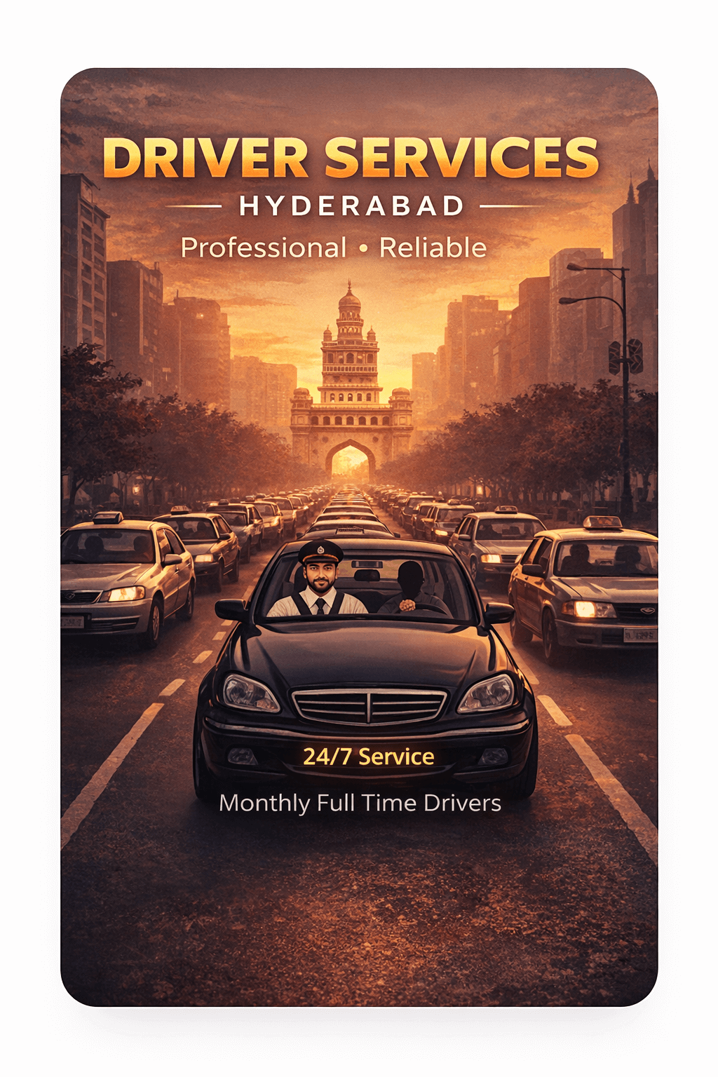 Professional car driver services in Hyderabad